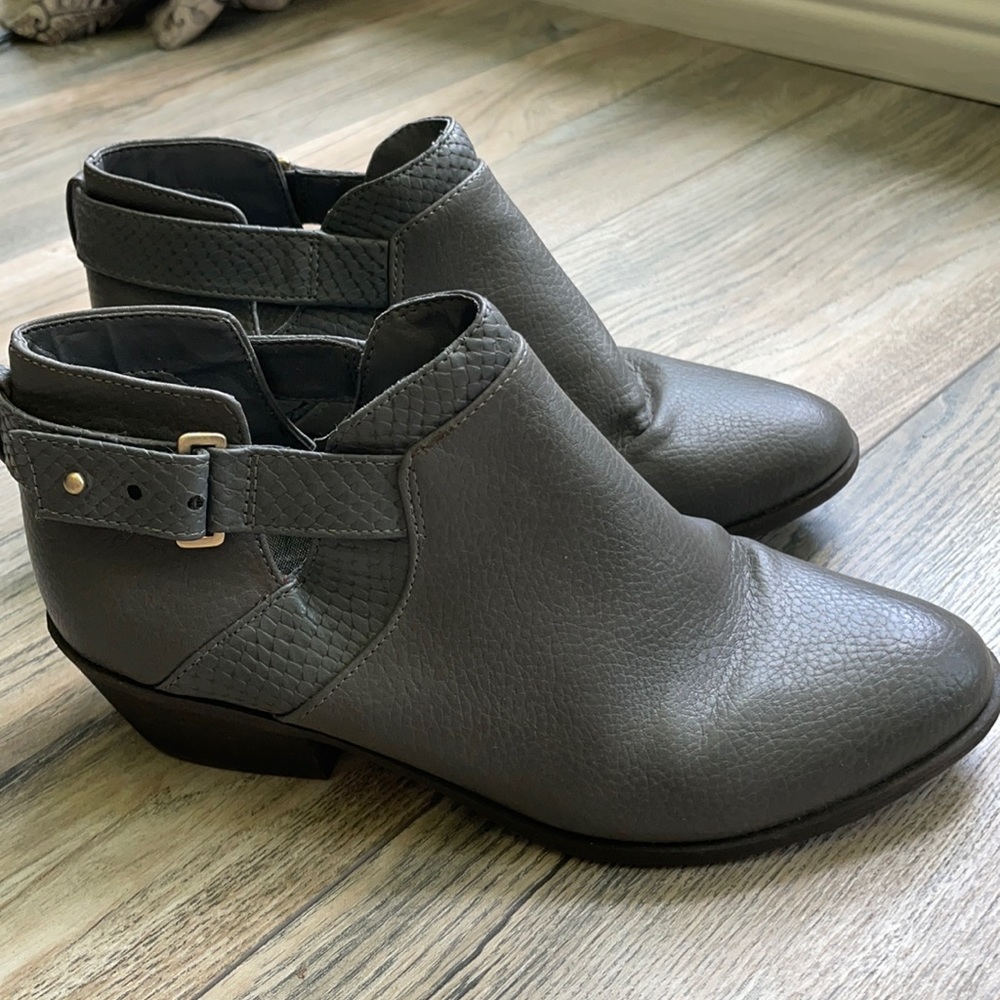 Grey Pleather booties - No returns